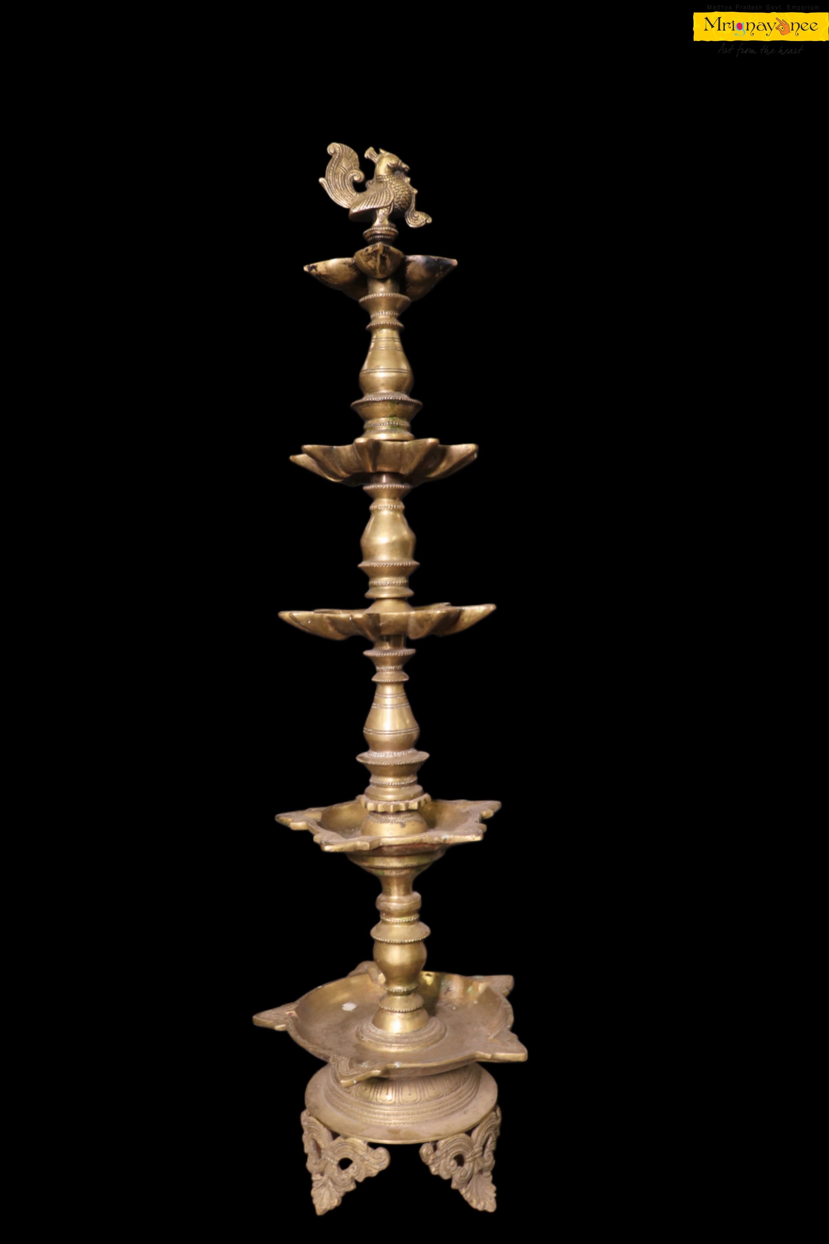 Peacock Bell Metal Diya(1)